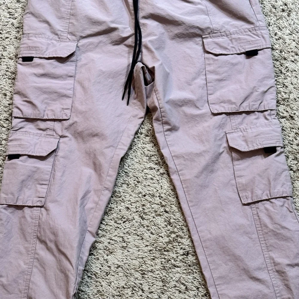 PacSun Men's Relaxed Cargo Jogger Pants Large Mauve Elastic Waist Drawstring - Picture 3 of 14